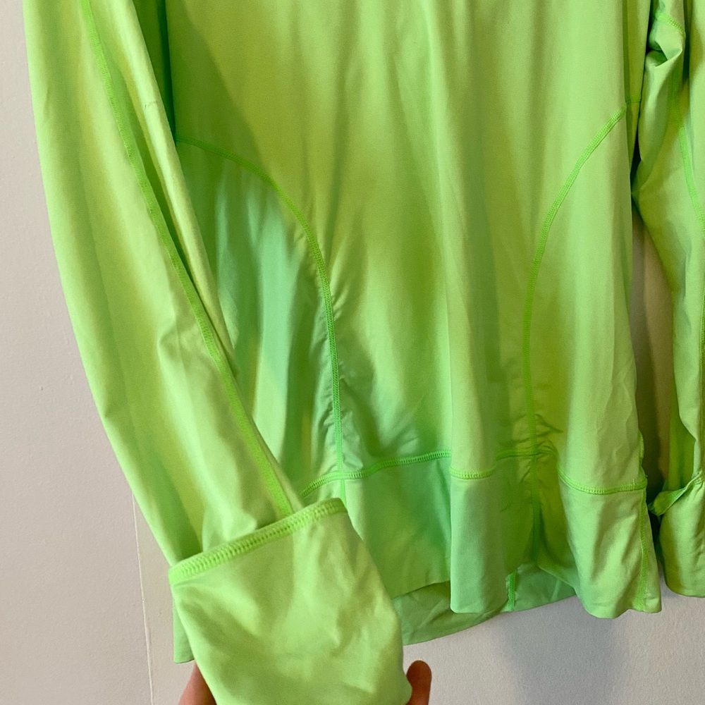 Zella Lime Green Hooded Long Sleeved Pullover | M - Picture 4 of 8